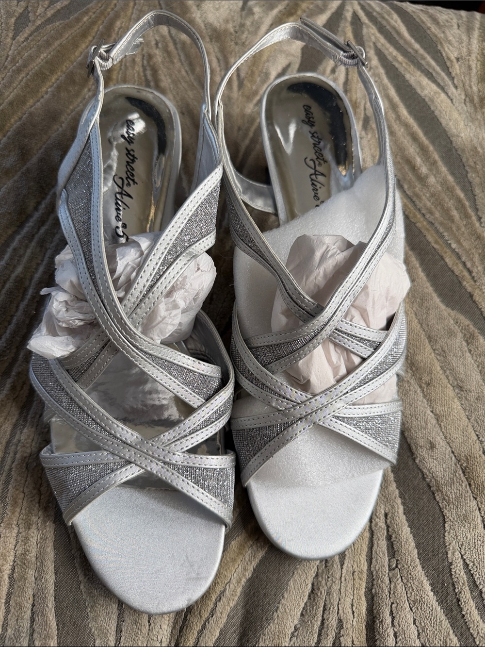Easy Street Party Slingback Sandals - Silver